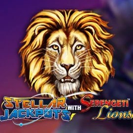 Stellar Jackpots with Serengeti Lions online game logo by Lightning Box Game on instantccasino.com